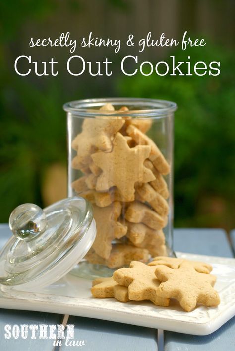 Secretly Skinny and Gluten Free Cutout Cookies Recipe - Healthy Christmas Cookies Recipes, Low Fat, Low Sugar, Gluten Free Cookies Recipes Healthy, Cutout Cookies Recipe, Low Fat Cookies, Healthy Sugar Cookies, Healthy Christmas Cookies, Christmas Cookies Recipes, Cut Out Cookie Recipe, Cookies Healthy, Kids Baking