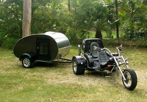 "Motorcycle Small Car Teardrop Trailer Plans with Material list. This strength of frame is used in commercially-built teardrops with gross weights up to 1200 pounds. The dimensions for the axle are: Nominal chassis width 4ft 5ft Width over hubfaces 58 1/4\" 70 1/4\" Width over mounting brackets 48 1/4\" 60 1/4\" The completed trailer weighs approximately 280lb - a detailed weight estimate is included at the end of the drawing. File is for Teardrop trailer. It contains building instructions and a Micro Camper Trailers, Teardrop Trailer For Sale, Enclosed Trailer Camper, Go Kart Frame Plans, Teardrop Trailer Plans, Camping Gear Diy, Go Kart Frame, Travel Camper, Micro Camper