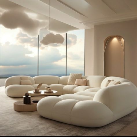 Big Couch, White Couch, Dekorasi Kamar Tidur, Living Room Sofa Design, Cozy Room Decor, Home Design Living Room, Apartment Decor Inspiration, Dream House Interior, Decor Home Living Room