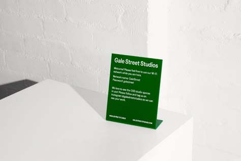 Gale Street Studios on Behance Bakery Display Case, Photography Space, Signage And Wayfinding, Bakery Sign, Way Finding, Creative Circle, Table Tents, Signage Wayfinding, Green Colour Palette