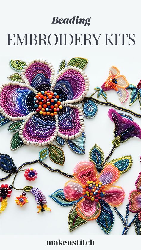 Discover top bead embroidery kits and start crafting your own stunning beaded art. Perfect for beginners and pros alike. Diy Bead Embroidery, Bee Embroidery, Bird Beads, Tapestry Kits, Beautiful Pink Roses, Unique Brooch, Beaded Art, Beading Techniques, Needle Art