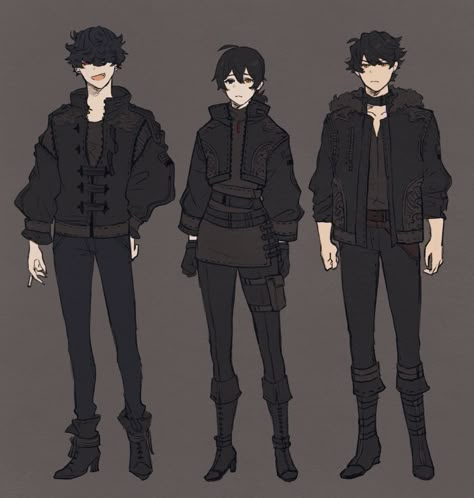 Black Suit Character Design Male, Male Oc Clothes Ideas, Villain Oc Art Male, Character Outfit Design Male, Jacket Character Design Male, Villain Costume Design Male, Adventurer Outfit Fantasy Male Drawing, Men Assassin Outfit, Cool Male Clothes