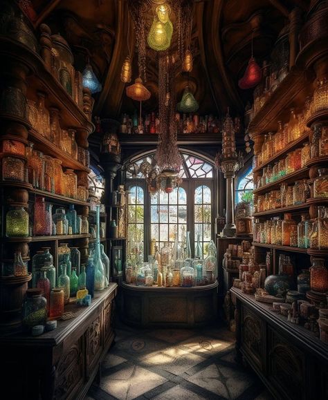 Wizard Tower Interior, Steampunk Apothecary, Dnd Aesthetic, Fantasy Store, Wizard Tower, Living Arrangements, Study Decor, Dream Life House, Cozy Design