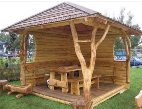 Backyard Cottage, Wooden Gazebo, Tree House Designs, Outdoor Diy Projects, Backyard Projects, Backyard Patio Designs, Diy Backyard, Design Case, Outdoor Projects