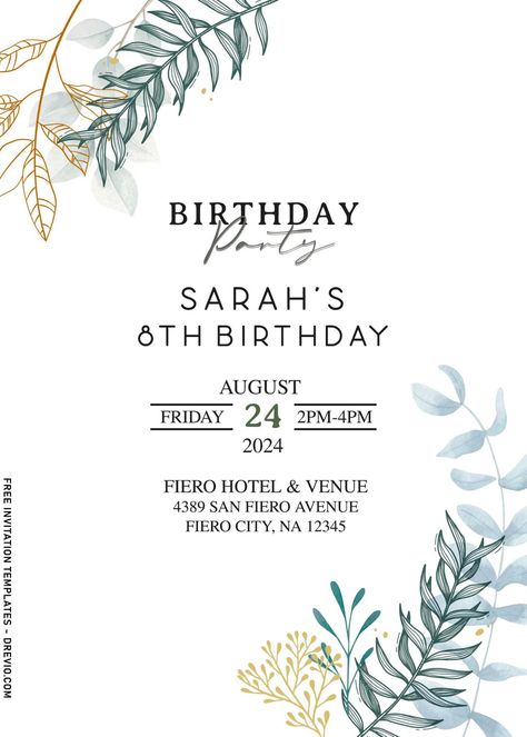 Happy Birthday Invitation Card Design, Invitation Card Design Birthday Template, Birthday Party Card Invitation, Invitation Card Design Birthday, Birthday Invitation Card Ideas, Invitation Design Birthday, Birthday Invitation Cards, Happy Birthday Invitation Card, Vintage Flower Pattern