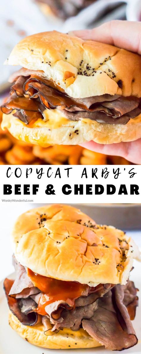 Arbys Beef And Cheddar Sauce, Arbys Beef And Cheddar Easy, Diy Arbys Beef N Cheddar, Beef And Cheddar Arbys, Beef N Cheddar Sandwich, Roast Beef Quesadilla Recipes, Roast Beef On A Bun, Arbys Beef And Cheddar Sliders, Copycat Arbys Beef And Cheddar