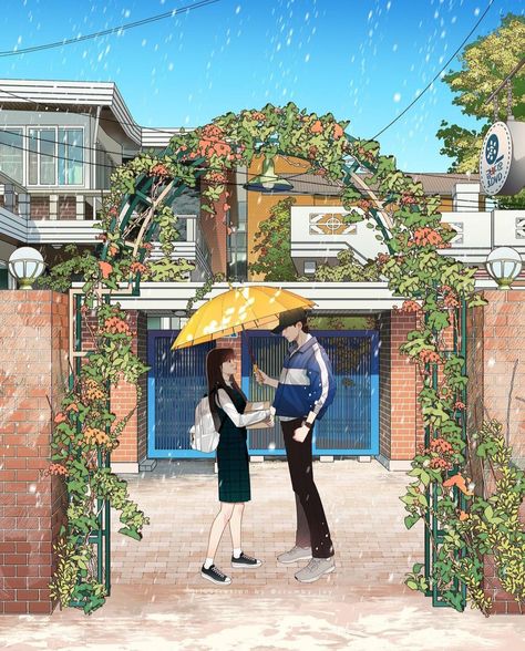 K Drama Art, Webtoon Kdrama, Kdrama Fan Art Wallpaper, Song Geon Hee, Wallpaper And Lockscreen, Korean Cartoon, Clear Umbrella, Fashion Dream Job, Kim Hye Yoon