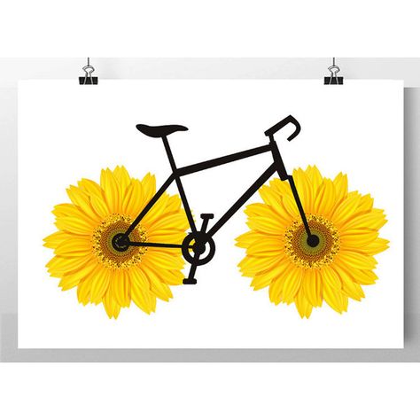 Happy Sunflower Bicycle art print, Bike poster, Mixed media Decorative... ($19) ❤ liked on Polyvore featuring home, home decor, wall art, bicycle poster, bike wall art, bike home decor, happiness poster and bicycle home decor Sunflower Board, French Watercolor, Bicycle Art Print, Happy Sunflower, Sunflower Home Decor, Bicycle Wall Art, Mixed Media Wall Art, Sunflower Wall Art, Hope Poster