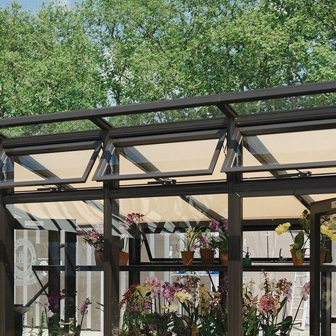 Hartley Botanic on Instagram: "Opus Glasshouse in Dark Bronze. 

The most contemporary structure on our stand.

#hartleybotanic #rhs #chelseaflowershow2024 #greenhouses" Black And Glass Greenhouse, Greenhouse Academy Aesthetic, Ornate Greenhouse, Royal Greenhouse Laeken, Hartley Botanic Greenhouse, Glass House, Outdoor Space, Instagram