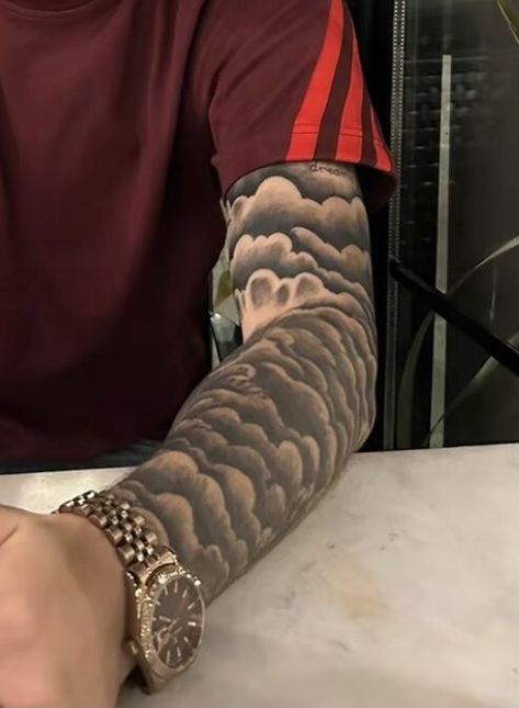 Tato Naruto, Cloud Tattoo Sleeve, Pop Culture Tattoos, Cloud Tattoo Design, Memorial Tattoo Ideas, Full Chest Tattoos, Black Men Tattoos, Tattoo Ideas Males, Tattoo Sleeve Filler