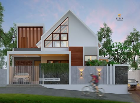 Rumah Skandinavia, Scandinavian Exterior Design, Small House Blueprints, Small Modern House Plans, House Outer Design, House Redesign, Modern Small House Design, Modern Bungalow House, Minimal House