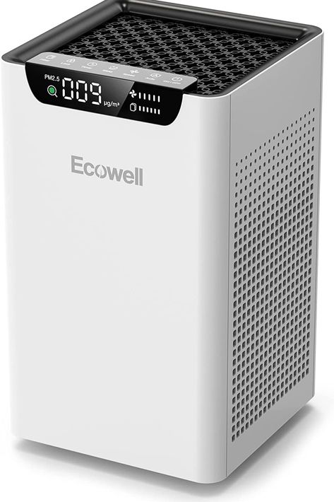 ECOWELL Air Purifiers for Large Room with H13 True HEPA Filter, Auto Mode, PM2.5 Monitor, 24 dB Quiet Sleep Mode Air Cleaner Clean 99.97% of Dust, Smoke, Odor, EAP260, White, 8.7 x 8.7 x 14.5 inch Dream House Layout, Edgars Haircut, Bedroom Stuff, Cmf Design, Generator House, Best Amazon Products, Hepa Air Purifier, Products Design, Air Purifiers