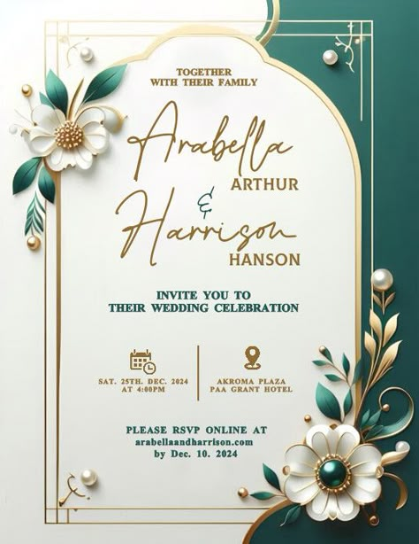 Wedding Flyer Design Templates, Wedding Invitation Letter Design, Wedding Card Graphic Design, Invite Wedding Card, Wedding Poster Design Ideas, Wedding Iv Card Design, Invitation Letter Design, Wedding Card Background, Wedding Invitation Letter