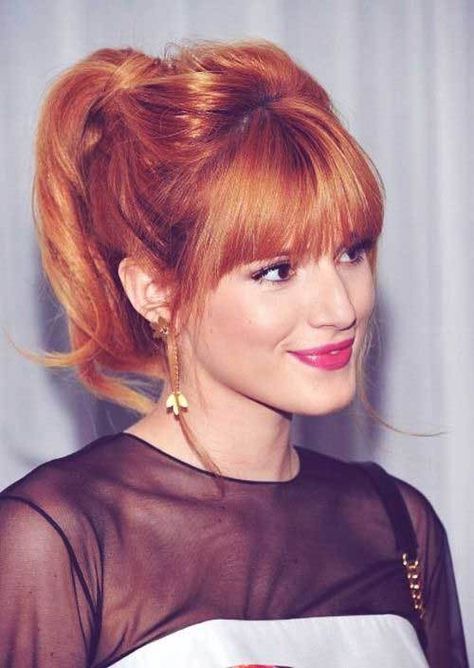 7 Ethereal Bang Styles for Women with Red Hair Red Hair Bangs, Hair Bangs Hairstyles, Red Hair With Bangs, Matrix Hairstyle, Woman With Red Hair, Beige Blond, Bella Throne, Bangs Ponytail, Tan Skin Blonde Hair