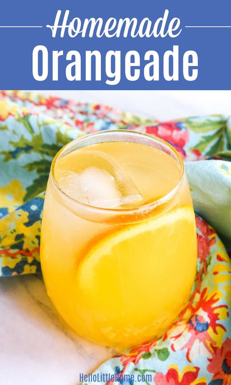 Orangeade Recipe, Hot Weather Drinks, Homemade Orange Juice, Orange Lemonade, Orange Juice Cocktails, Orange Juice Smoothie, Healthy Veggie Recipes, Orange Juice Recipes, Easy Drinks To Make