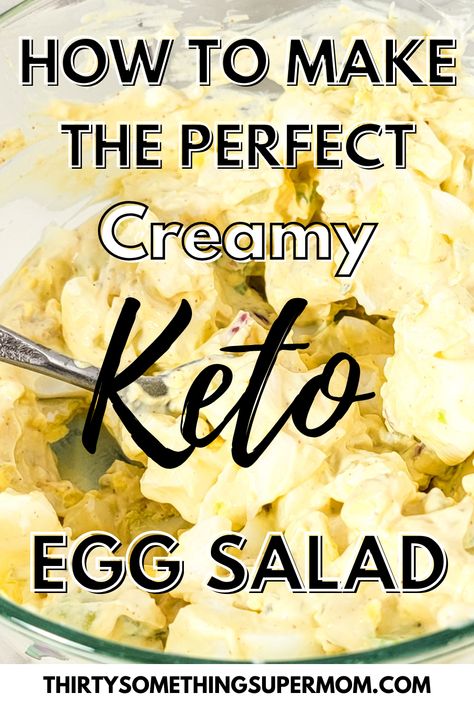 Keto Egg Salad Sandwich, Keto Egg Salad Low Carb, Egg Salad Recipe Keto, Creamy Egg Salad Recipe, Pureed Egg Salad, Egg Salad Simple, Low Calorie Egg Salad, Egg Salad Keto, Low Carb Egg Salad Recipe