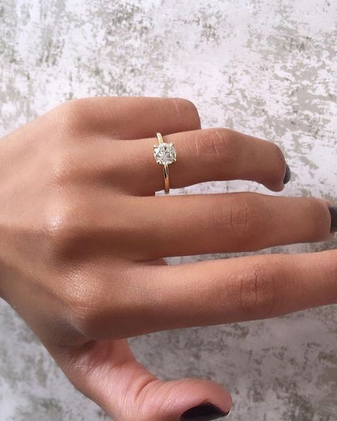 Rings 2021: 51 Fantastic Engagement Ring Ideas 2021 Simple And Classic Engagement Rings, Engagement Rings 0.75 Carat, Rounded Engagement Ring, Simple Gold Ring With Diamond, 2022 Wedding Ring Trends, Engagement Ring 2023 Trends, Engagement Rings Simple Gold Band, Trendy Engagement Rings 2022, Round Gold Band Engagement Ring