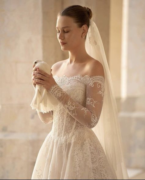 Wedding Dress French Style, French Bride Dress, Off The Shoulder Lace Wedding Dress, Wedding Dresses Petite Bride, Princess Diaries Wedding Dress, Wedding Dress Petite Bride, Rich Wedding Dress, Elegant Princess Wedding Dresses, 2025 Wedding Dresses