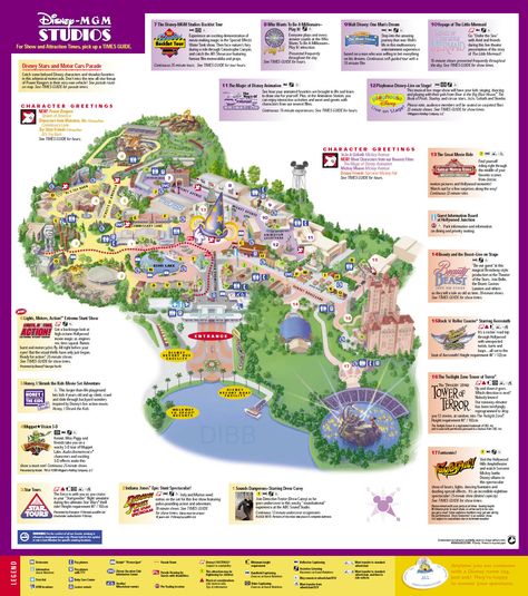 Hollywood Studios map - Disney Hollywood Studios Map, Disney Park Maps, Disney Map, Theme Park Map, Disney World Map, Disney Hollywood Studios, Postcard Display, Disney World Hollywood Studios, Mgm Studios