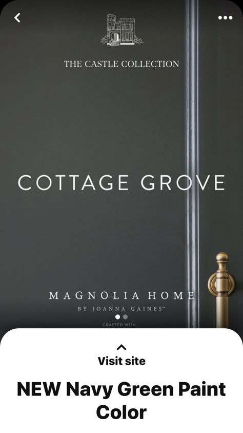 Magnolia Paint Cottage Grove, Magnolia Cottage Grove, Cottage Grove Paint, Cottage Grove Magnolia Paint, Office Wall Colors, Salon Suite Decor, Olive Green Paints, Exterior Door Colors, Magnolia Paint