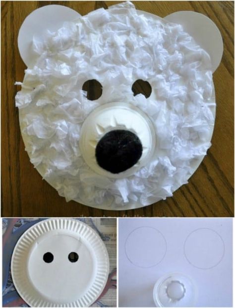 Bear Masks, Urs Polar, Fun Winter Crafts, Winter Diy Crafts, January Crafts, Aktiviti Kanak-kanak, Masks Crafts, Bear Crafts, Fun Christmas Crafts