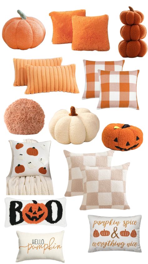 Preppy fall and Halloween pillows!!! 💗✨🫶🏻🎃🍁🍂👻 #preppy#pillows#fall#peeppypillows#aesthetic#halloween Pillows Preppy, Preppy Pillows, Preppy Halloween, Fall And Halloween, Preppy Fall, Aesthetic Halloween, Halloween Pillows, Pumpkin Spice, Pillows