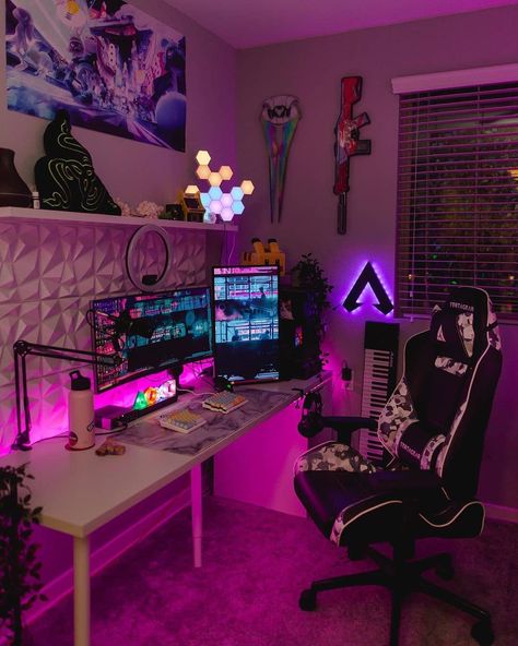 Eye-catching Gaming Setups’s Instagram photo: “HOW YOU LIKE THAT? Geddit? Cuz it's BLACK and PINK......BLACKPINK⁣…” Games Room Inspiration, Best Gaming Setup, Computer Gaming Room, Gamer Setup, Gamer Room Decor, Otaku Room, Video Game Room Design, Bedroom Setup, Gaming Room Setup