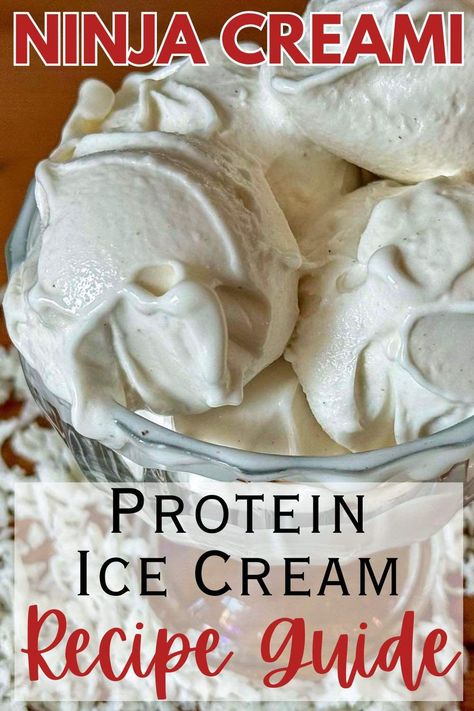 This guide will teach you the 5 essential components to successful Ninja Creami Protein ice cream recipes so you can customize your own recipes and make them perfect every time! Creami Protein Ice Cream, Soy Milk Recipes, Ice Cream Maker Recipes Healthy, Ninja Ice Cream Recipe, Protein Ice Cream Recipe, Protein Ice Cream Recipes, Ice Cream Recipes Machine, Low Calorie Protein, Healthy Ice Cream Recipes