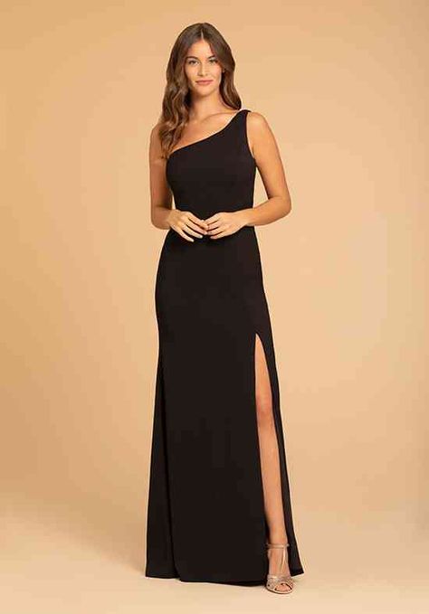 Gown One Shoulder, One Shoulder Neckline, Black Bridesmaid, One Shoulder Bridesmaid, Black Bridesmaids, Hayley Paige, Bridesmaid Dress Styles, Gown Photos, Wedding Dress Pictures