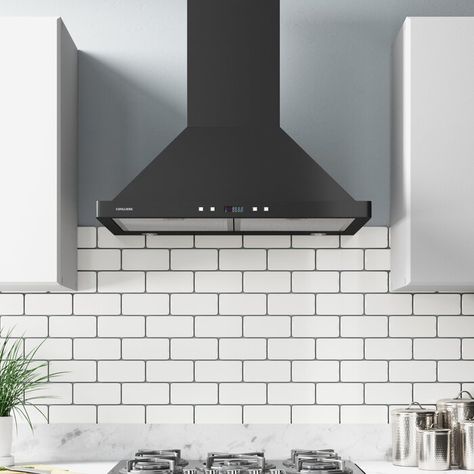 Cavaliere 30" 900 CFM Convertible Wall Mount Range Hood & Reviews | Wayfair Thomasville Cabinets, Small Basin, Island Range Hood, Kitchen Exhaust, Modern Sink, Wall Mount Range Hood, Double Bowl Kitchen Sink, Double Basin, Farmhouse Sink Kitchen