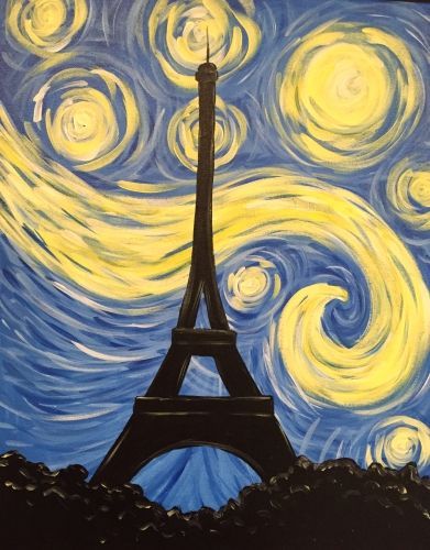 Torre Eifel فنسنت فان جوخ, Eiffel Tower Painting, Eiffel Tower Art, Starry Night Art, Starry Night Painting, Paris Painting, Arte Van Gogh, Paint Nite, Soyut Sanat Tabloları