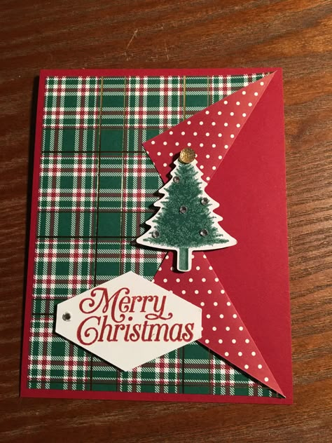 Stampin Up Cards Christmas, Christmas Tree Cards Handmade, Handcrafted Christmas Cards, Outdoor Decoration Ideas, Outdoor Christmas Decoration Ideas, Stamped Christmas Cards, Simple Christmas Cards, Atv Riding, Christmas Card Inspiration