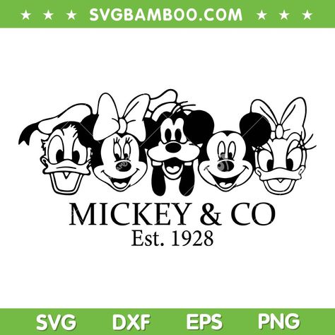 Mickey And Friends Drawing, Mickey And Co Svg, Mickey And Friends Svg, Disney Png Free, Cricut 2023, Minnie Tattoo, Disney Tshirt, Mickey Mouse Themed Birthday Party, Mickey Mouse Svg