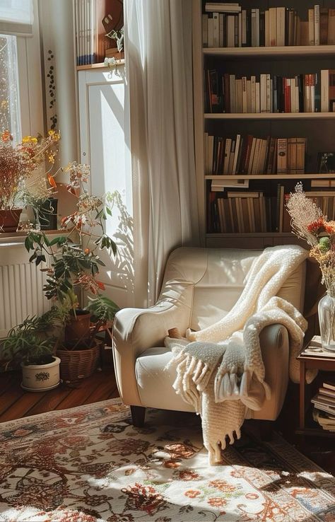 Japanese Reading Room, Tiny Reading Corner, Comfy Corner, Aesthetic Rooms, Reading Corner, Cozy Corner, Cottage Homes, Interior Inspo, Apartment Living