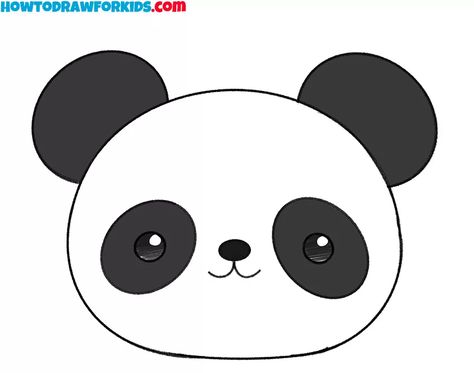 How to Draw a Panda Face for Kindergarten - Easy Drawing Tutorial Panda Drawing Easy, Draw Panda, Draw A Panda, Cute Panda Drawing, Panda 3d, Panda Logo, Panda Head, Panda Face, Panda Drawing