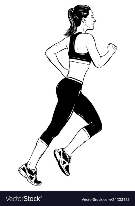 Running Woman Drawing, Running Illustration Drawings, Cardboard Horses, Running Sketch, Running Drawing, Running Illustration, Running Woman, Running Pose, Arm Drawing