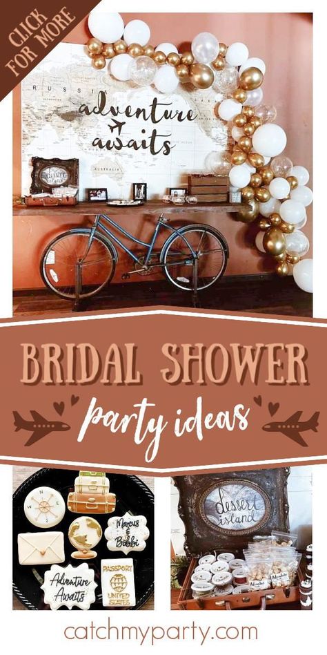 Adventure Awaits Wedding Shower Ideas, National Parks Bridal Shower Ideas, Adventure Awaits Party, Adventure Bridal Shower Ideas, Adventure Theme Bridal Shower Ideas, Honeymoon Bridal Shower Ideas, The Adventure Begins Bridal Shower Theme, Let The Adventure Begin Wedding Shower Ideas, Adventure Awaits Bridal Shower Theme