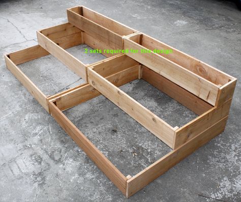 Cedar Raised 3 Tiered Planter Bed Garden Raised Garden Bed Stone, Cedar Raised Garden Beds, Garden Boxes Diy, Tiered Planter, Garden Boxes Raised, Cedar Garden, Planter Beds, Tiered Garden, Diy Raised Garden