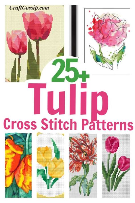 Cross Stitch Tulips Pattern, Cross Stitch Tulip Pattern, Tulip Cross Stitch Pattern Free, Free Spring Cross Stitch Patterns, Cross Stitch Tulips, Spring Cross Stitch Patterns Free, Floral Cross Stitch Pattern Free, Spring Cross Stitch Patterns, Free Counted Cross Stitch Patterns