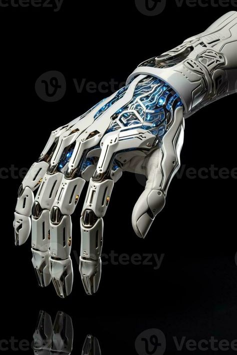 A robot examining its hand in a 3D illustration Robot Hand Aesthetic, Arcane Oc, Robotic Hand, Robot Hand, Vector Character Design, A Robot, 3d Modelling, Vector Character, 3d Illustration