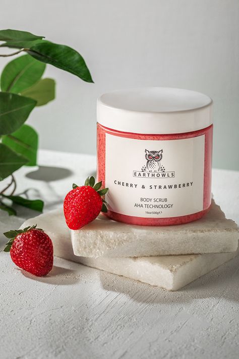 Strawberry Product Photography, Soap Product Photography Ideas, Body Product Photography, Small Business Product Photography, Body Butter Product Photography, Body Butter Photography Ideas, Bath Product Photography, Body Butter Photography, Lotion Product Photography