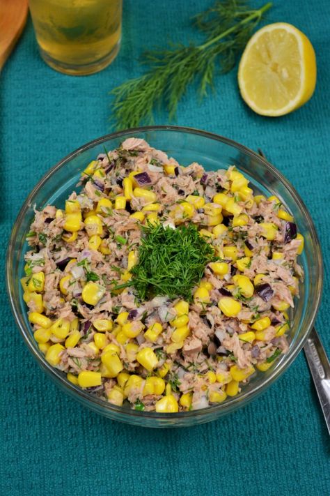 Tuna Corn Salad, Tuna Corn Sandwich, Tuna Salad With Corn, Tuna Salad With Sweet Relish, Tuna And Sweetcorn, Tuna Noise Salad, Fish Burger, Dill Recipes, Corn Salad Recipes