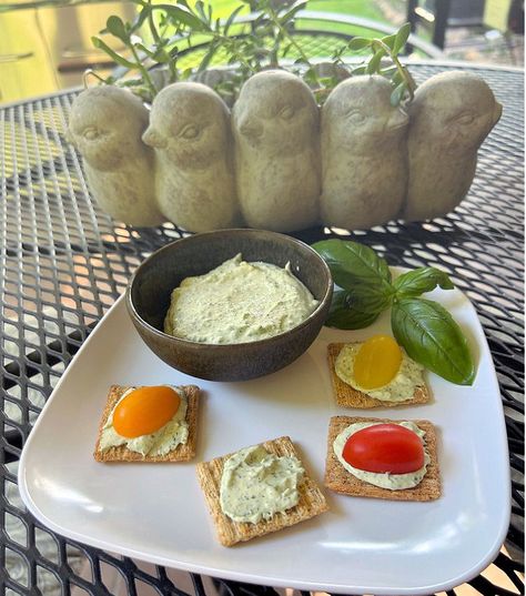 Garden Basil Cream Cheese Spread - Taylor Tastes Basil Cream Cheese, Cream Cheese Spread, Herb Gardens, Cream Cheese Spreads, Italian Cheese, Low Cholesterol, Creamed Spinach, High Protein Low Carb, Cheese Spread