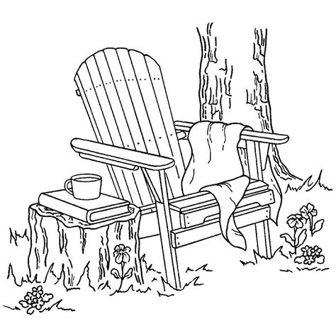 Adirondack chair clipart Wood Burning Patterns, Coloring Pages To Print, Digi Stamps, A Chair, Coloring Book Pages, Coloring Pictures, Digital Stamps, Colouring Pages, Printable Coloring Pages