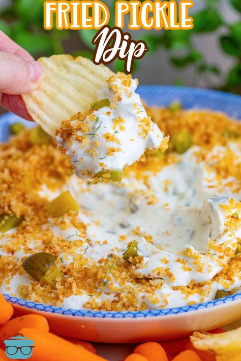 Fried Dill Pickle Dip Recipe, Pickle Chip Dip, Fried Pickle Dip, Dill Pickle Dip, Pickle Dip, Homemade Ranch Seasoning, Homemade Appetizer, Homemade Dips, 2024 Recipes