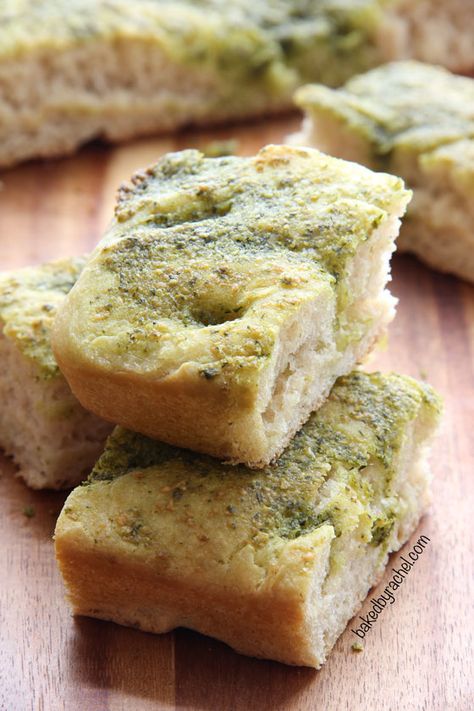 Pesto Foccacia, Pesto Focaccia, Homemade Focaccia Bread, Homemade Focaccia, Foccacia Bread, Focaccia Bread, Bread Bun, Savoury Baking, Fresh Bread