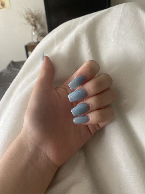 Light Blue Sparkle Nails, Blue Sparkle Nails, Grad Nails, Nail Aesthetic, Blue Sparkle, Sparkle Nails, Blue Sparkles, Beautiful Nails, Light Blue