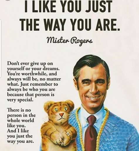 Instagram post by Mister Rogers • Jan 4, 2019 at 12:21am UTC Mr. Rogers Quotes, Neighborhood Quote, Mr Rogers Quote, Funny Morning, Sweet Thoughts, Childhood Quotes, Mister Rogers Neighborhood, Mister Rogers, Fred Rogers