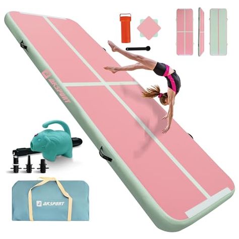 AKSPORT Inflatable Air Gymnastics Mat 10ft/13ft/16ft/20ft Air Mat Tumble Track 4/8 inches Thick Tumbling Mat for Home Use/Training/Cheerleading/Yoga/Water with Pump Preppy Dorm Room Decor, Tumble Track, Go To Gym, Tumbling Mat, Preppy Dorm Room, Gymnastics Mat, Tumble Mats, Christmas Wants, Gymnastics Mats