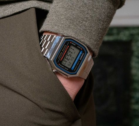 If you’re on the hunt for an affordable digital watch with a vintage aesthetic, the Casio A168WA-1 might be your best bet! Casio A168, Casio Vintage Watch, Casio Digital, Casio Vintage, Casio Classic, Everyday Watch, Small Watch, Retro Watches, Vintage Watches For Men